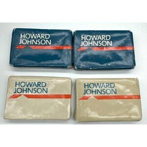Vintage HOWARD JOHNSON Motel Hotel lot of 4 SOAP bars 2"x3"